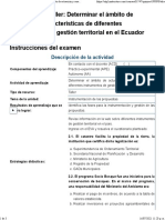 Examen (APEB2-10%) Taller Determinar El Ámbito de Actuación y Características de Diferentes Instrumentos de Gestión Territorial en El Ecuador