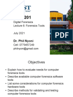 Dr. Phil Nyoni: Digital Forensics Lecture 6: Forensics Tools July 2021