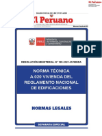 7-7-2021 Resolucion Ministerial #188-2021-VIVIENDA - Modificacion de Norma Tecnica A.020 Vivienda Del RNE