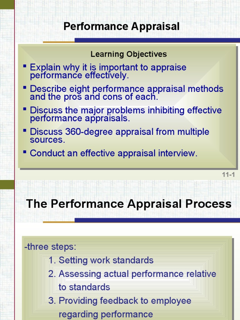Performance Appraisal: Learning Objectives | Download Free PDF ...