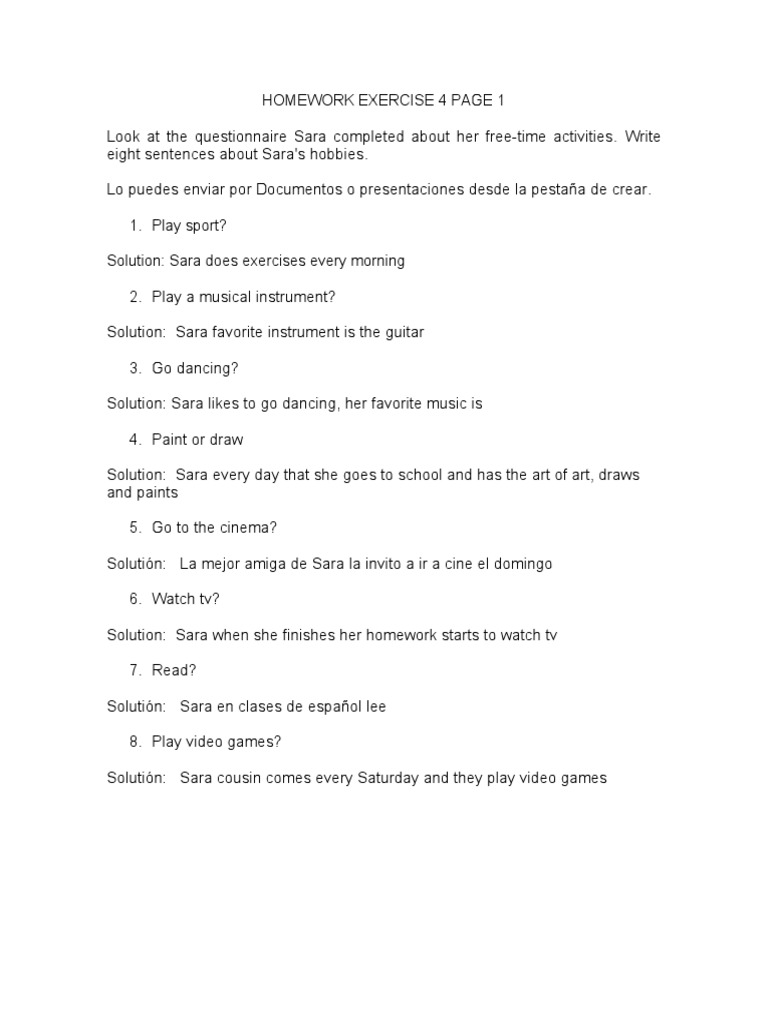 Homework Exercise 4 Page 1 | PDF