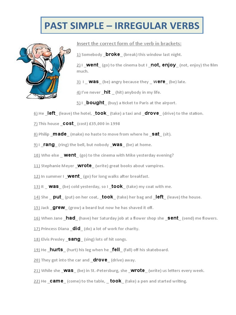 Insert The Correct Form of The Verb in Brackets | PDF