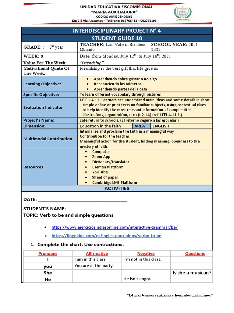 8th Grade English Student Guide | PDF | Grammar | Learning
