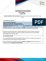 Guía de actividades de inglés: Foro, video y entrevista sobre experiencias personales