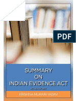 Summary of Indian Evidence Act (For Printout)