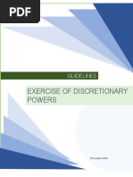 Guidelines On The Exercise of Discretionary Powers