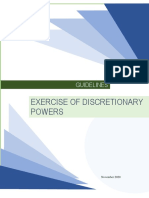 Guidelines On The Exercise of Discretionary Powers
