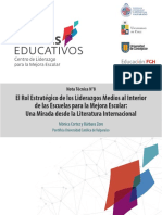 El Rol Estrategico de Los Liderazgos Medios Al Interior de Las Escuelas para La Mejora Escolar. Una Mirada Desde La Literatura Internacional