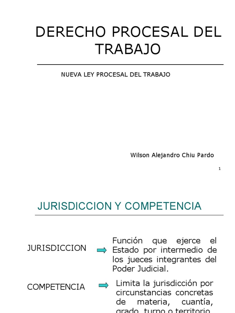 Jurisdicción y Competencia en Derecho Laboral | PDF | Ley procesal ...
