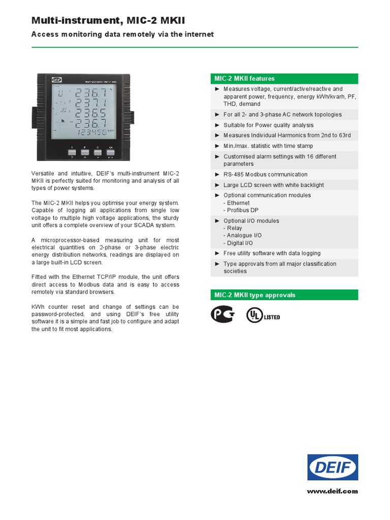 Multi-Instrument, MIC-2 MKII: Access Monitoring Data Remotely Via The ...