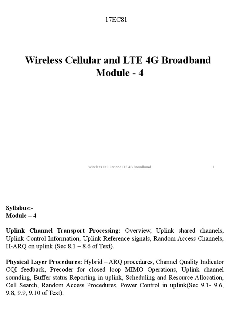 Wireless Cellular and LTE 4G Broadband 1 | PDF | 4 G | Mimo