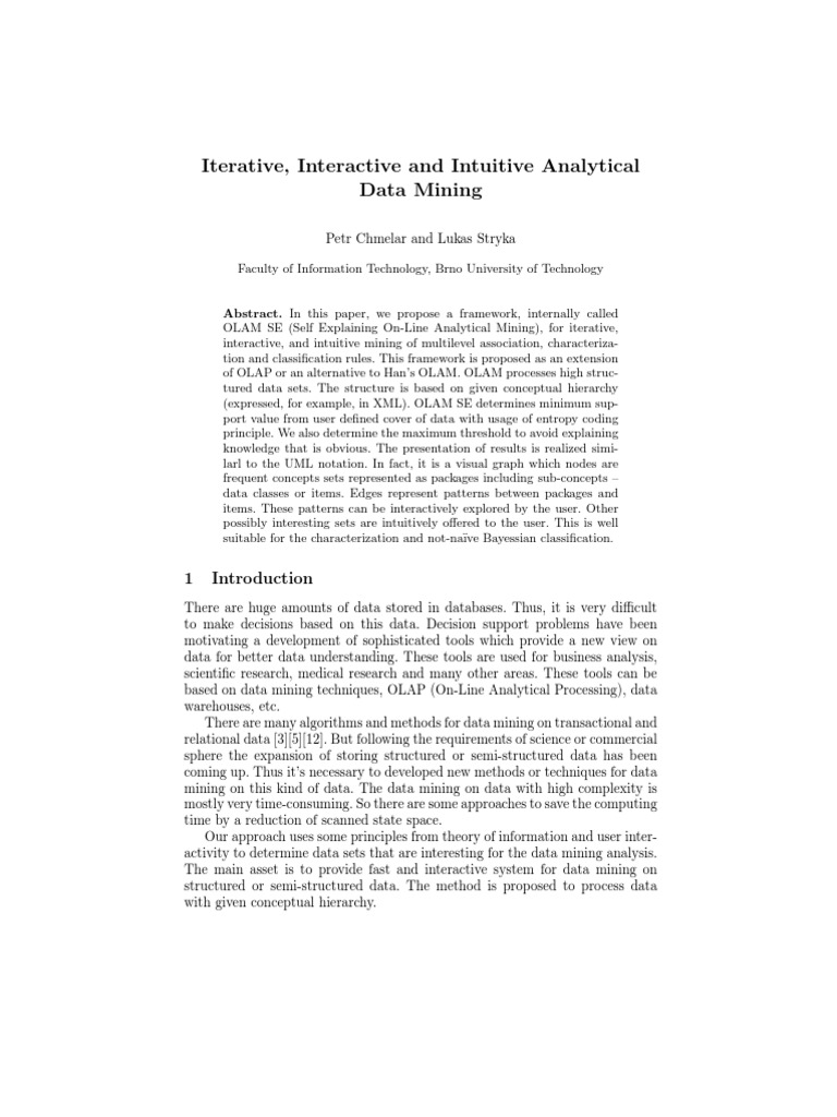 OLAM SE: Interactive Data Mining | PDF