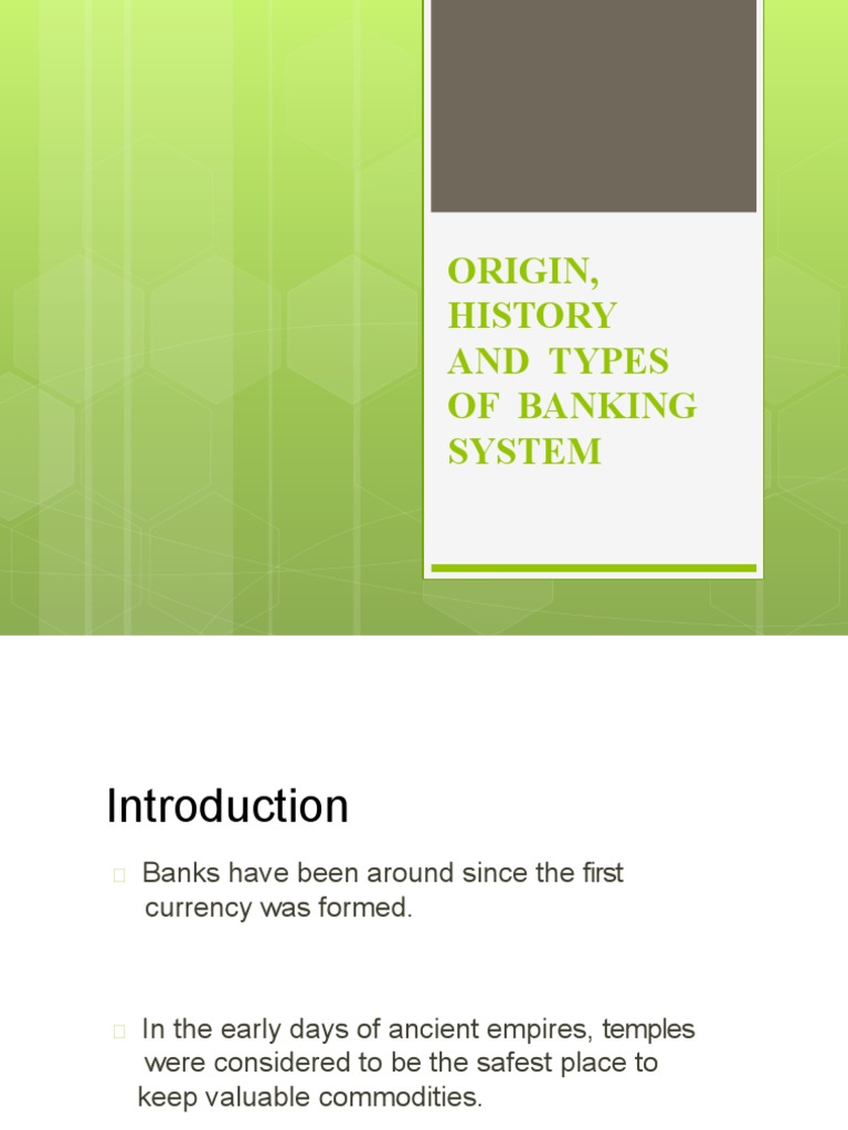 Origin History And Types Of Banking System PDF Online Banking