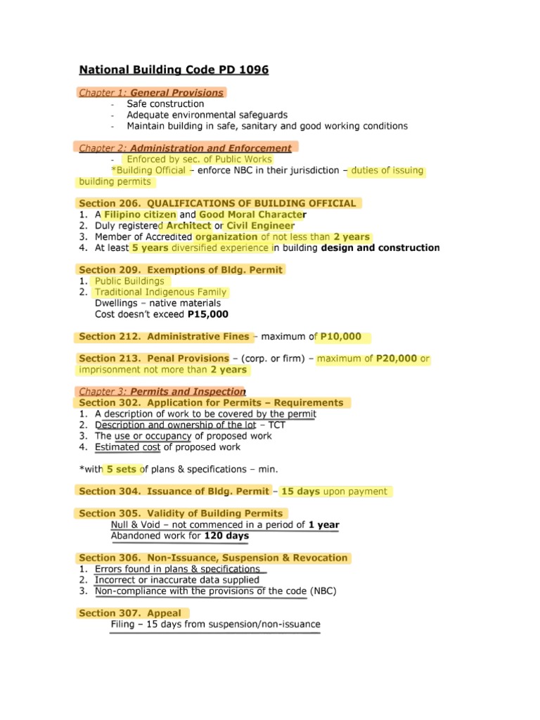 Building Code Summary