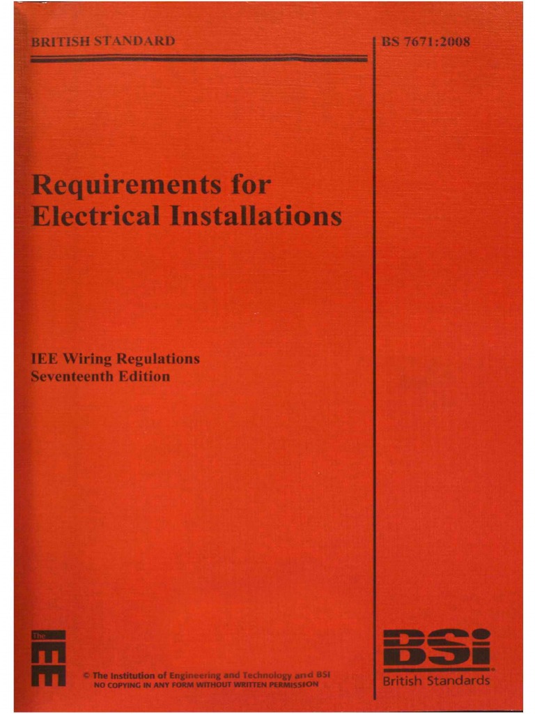 BS7671 IEE Wiring Regulations Seventeenth Edition PDF