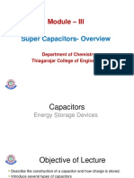 Super Capacitors-Overview: Department of Chemistry Thiagarajar College of Engineering