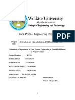 Food Process Engineering Department: Project Title: Extraction and Characterization of Oil From Mango Seed