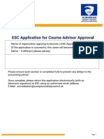 Application For ESC Course Advisor Approval New