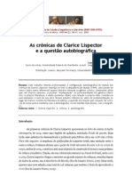 As Cronicas de Clarice Lispector e A Questao Autobiografica