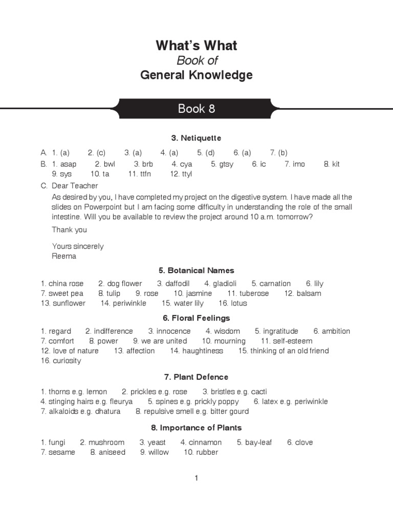 Whats What GK Key Book PDF Nature
