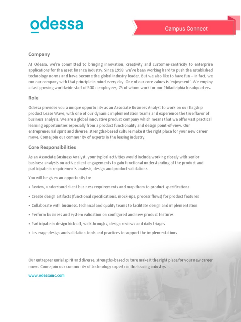 Odessa - Associate Business Analyst | PDF