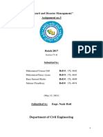 'Hazard and Disaster Management'' Assignment No.3: Department of Civil Engineering