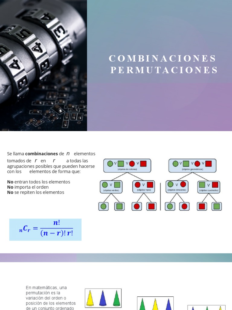 Combinaciones y Permutaciones Con Ejercicios | PDF | Enseñanza de ...