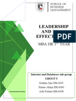Leadership and Team Effectivenes S: Mbahr1 Year