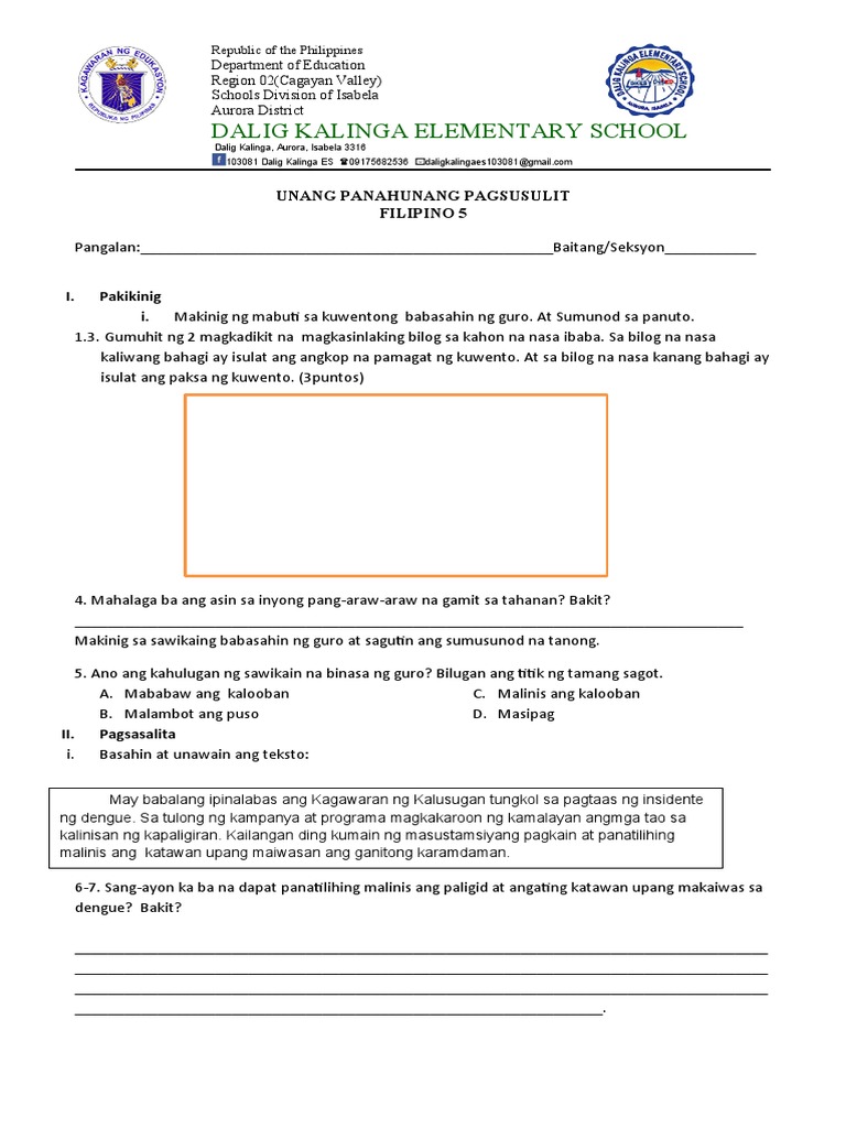 PT - Filipino 5 - Q1 - V2 | PDF