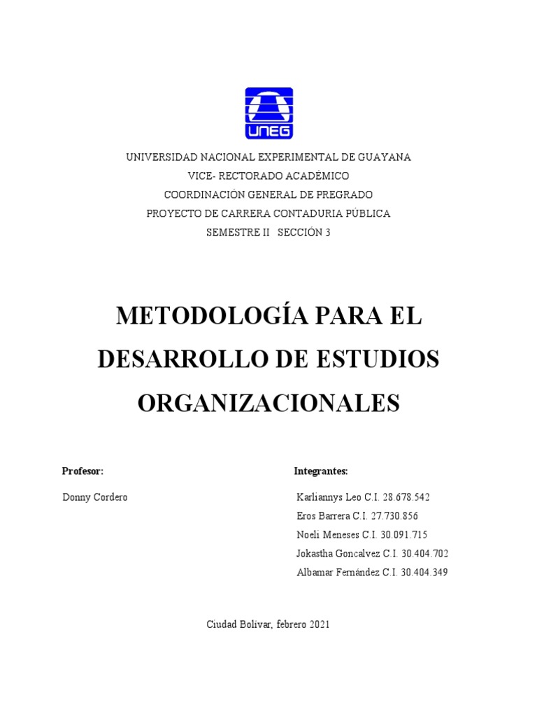 Metodología para Estudios Organizacionales | PDF | Recopilación de ...