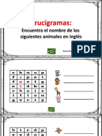 Crucigramas Animales Ingles