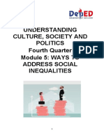 Understanding Culture, Society and Politics Fourth Quarter Module 5: WAYS TO Address Social Inequalities
