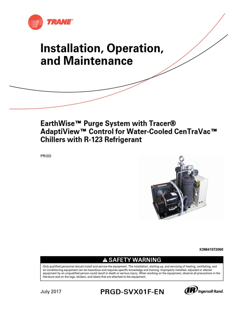 Trane Chiller Purge Unit Manual PDF Chlorofluorocarbon Personal
