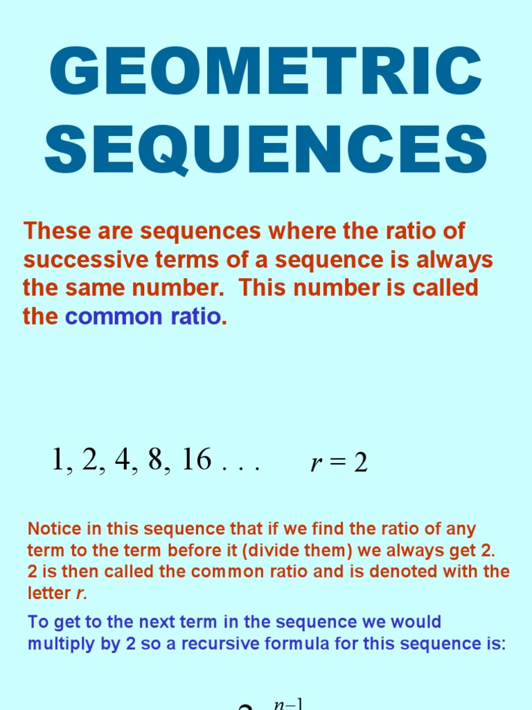 Understanding Geometric Sequences | PDF | Ratio | Sequence