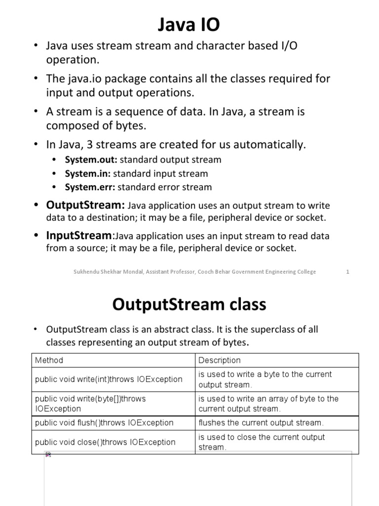 Java Streams: Output to Input Conversion | PDF | Constructor (Object ...