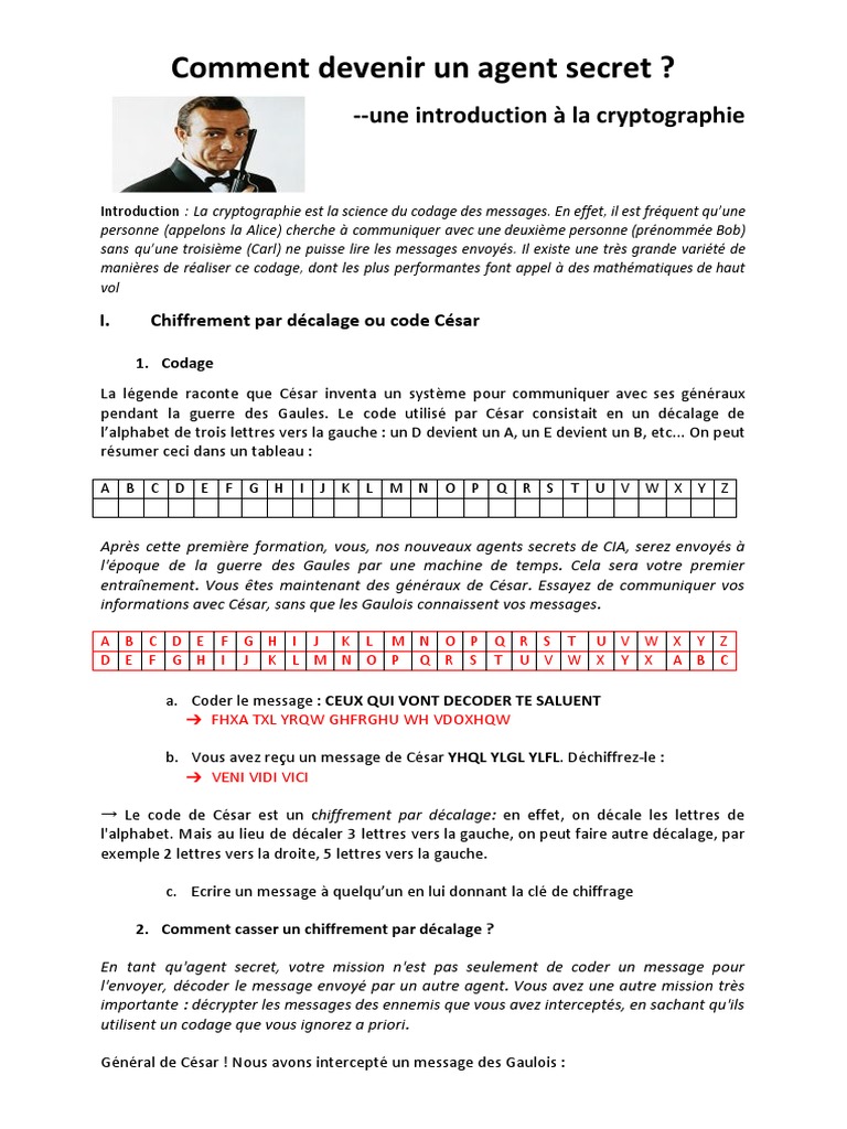 Devenir Agent Secret : Introduction à la Cryptographie | PDF | Public ...