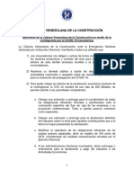 Manifiesto de La Cámara Venezolana de La Construcción en Medio de La Contingencia Por El COVID 19 Coronavirus A
