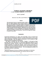 On Lognormal Random Variables: I-The Characteristic Function