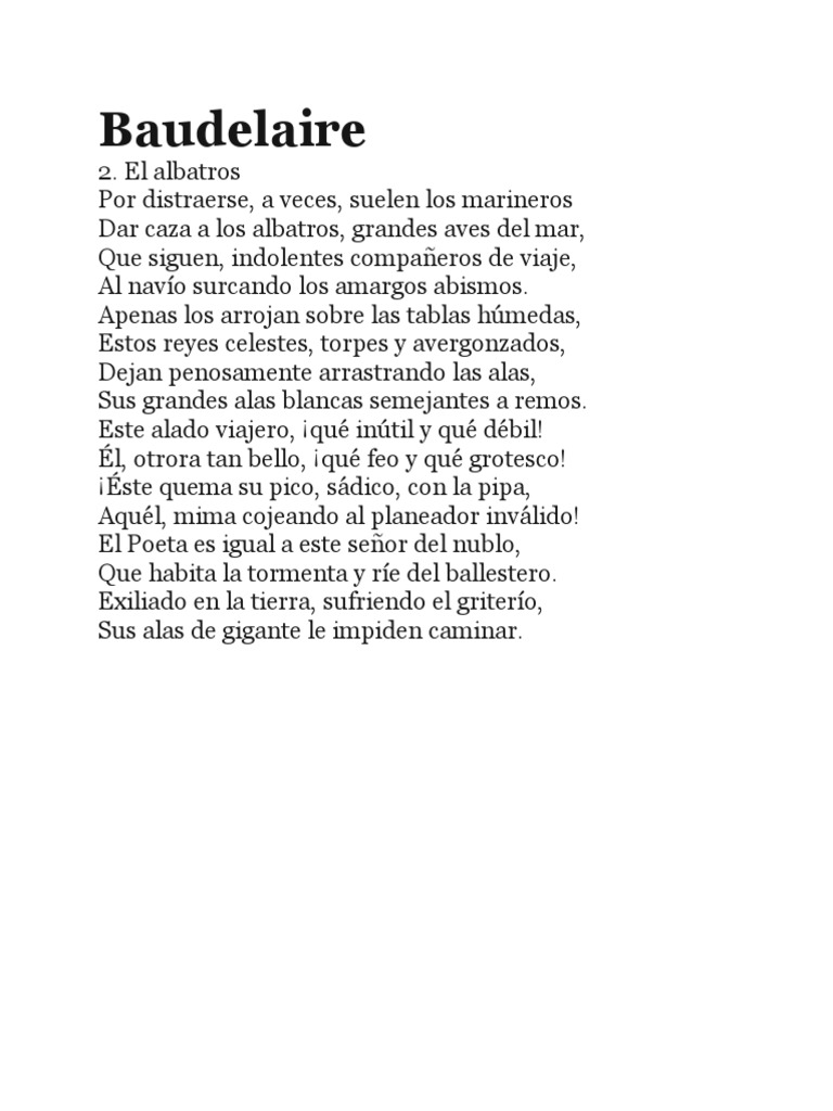 El Albatros - Baudelaire | PDF