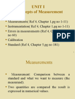 Unit I Concepts of Measurement