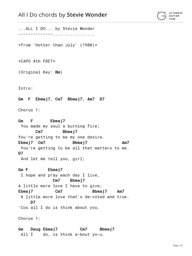 All I Do Stevie Wonder Download Free PDF Songs Musical Forms