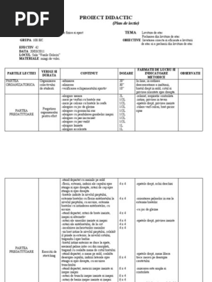 Plan De Lectie Volei