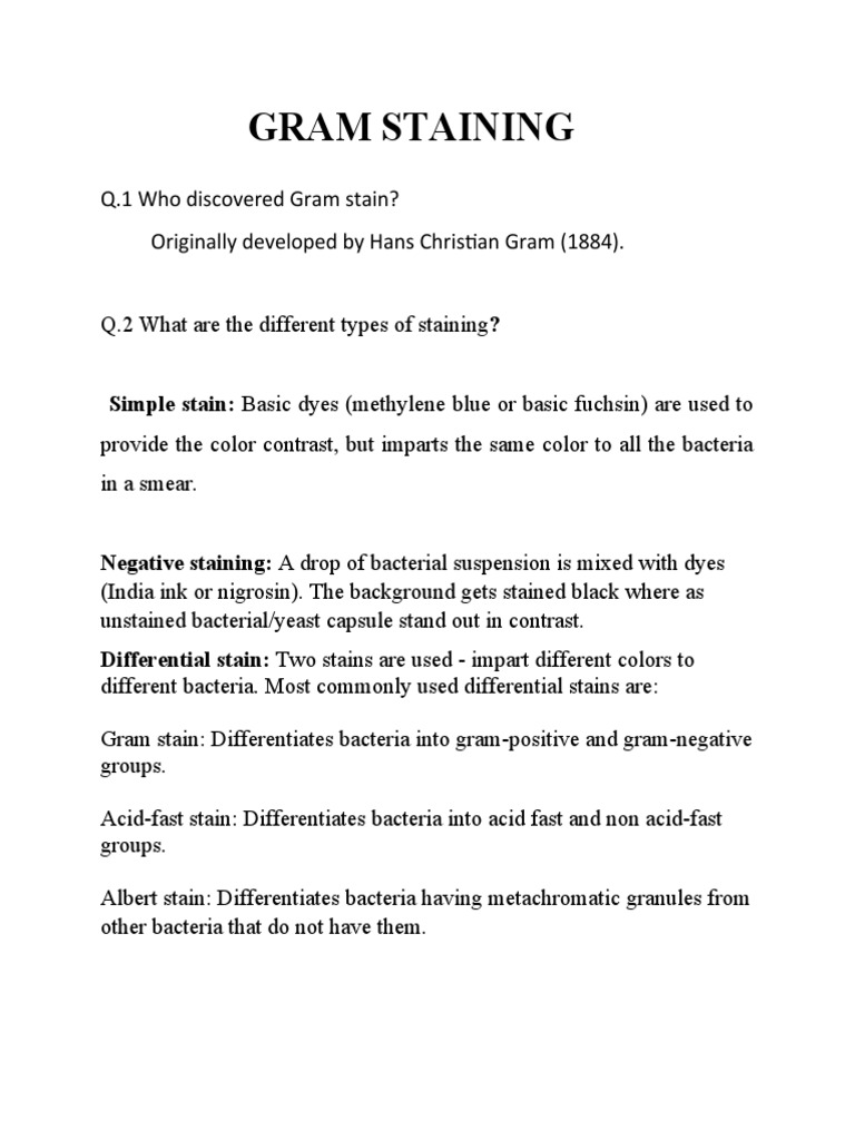 Understanding Gram Staining Techniques | PDF | Staining | Gram Positive ...
