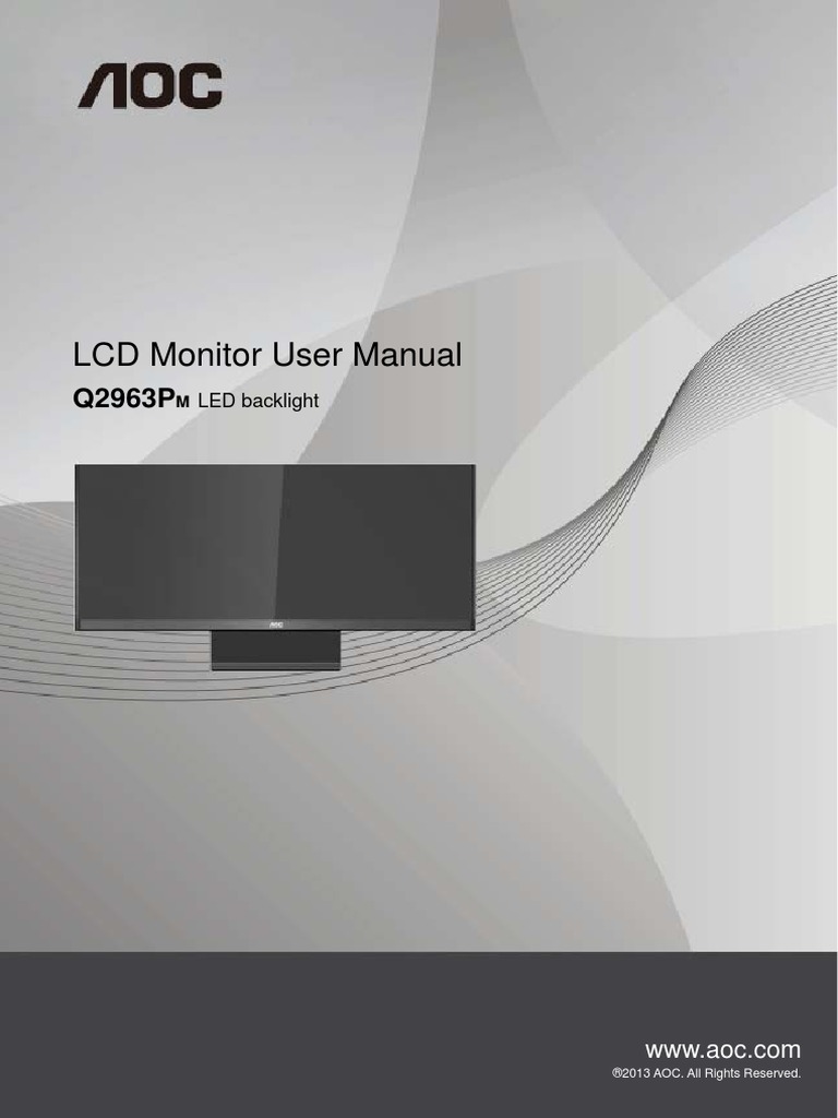 LCD Monitor User Manual: LED Backlight | PDF | Computer Monitor | Hdmi