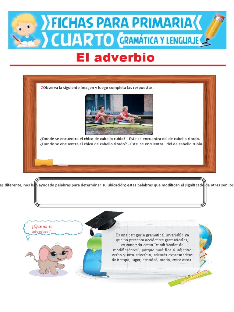 El Adverbio para Cuarto Grado de Primaria | PDF | Adverbio | Relaciones ...