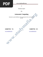 Autonomic Computing: A Seminar Report On