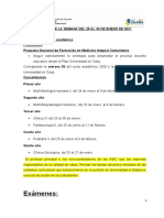 Tareas académicas y médicas del 25 al 30 de enero