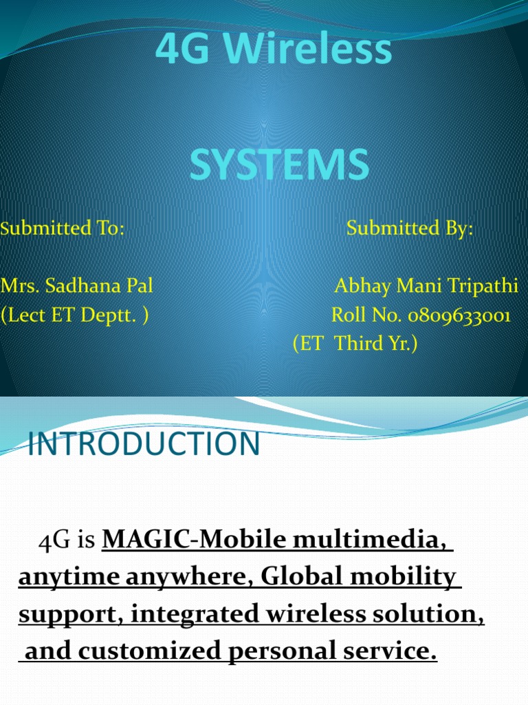 4G Technology Presentation | PDF | Mobile Technology | 4 G