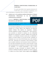 Análisis de La Sentencia Constitucional Plurinacional SC 0001