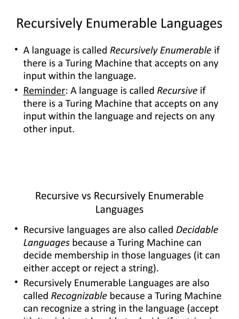 Recursively Enumerable Languages | Download Free PDF | Theory Of ...